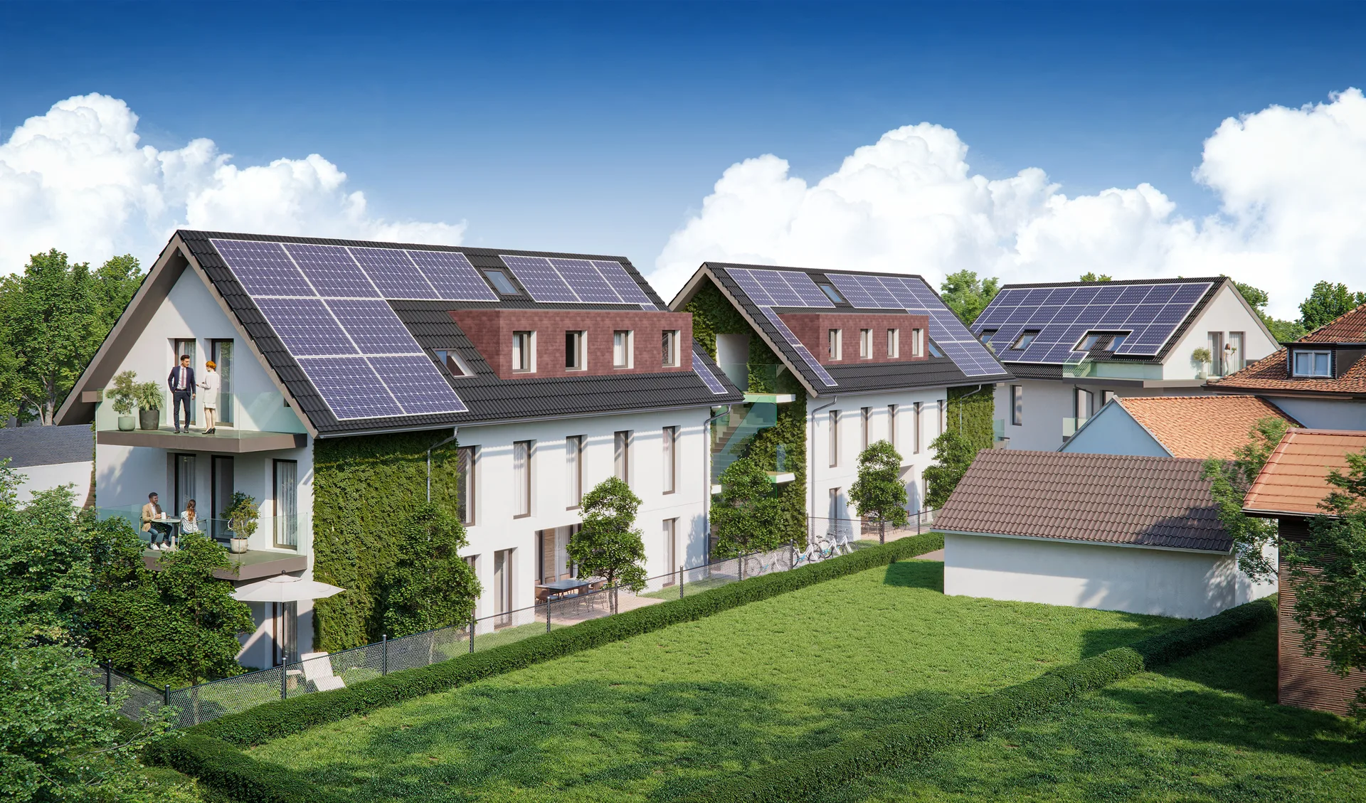 Visualisierung der drei geplanten Mehrfamilienhäuser Schötmar64 in Bad Salzuflen